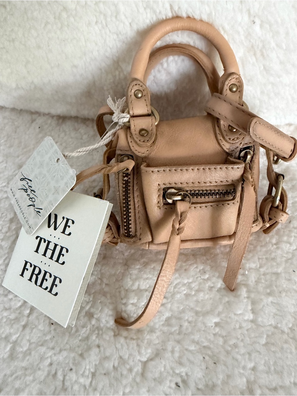 NWT Free people micro Emerson bag in Italian straw
